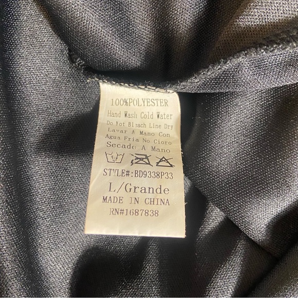 Akira Baroque Gold Black Plunging Neck Ruffled Maxi High Low Dress L Large - Picture 11 of 15